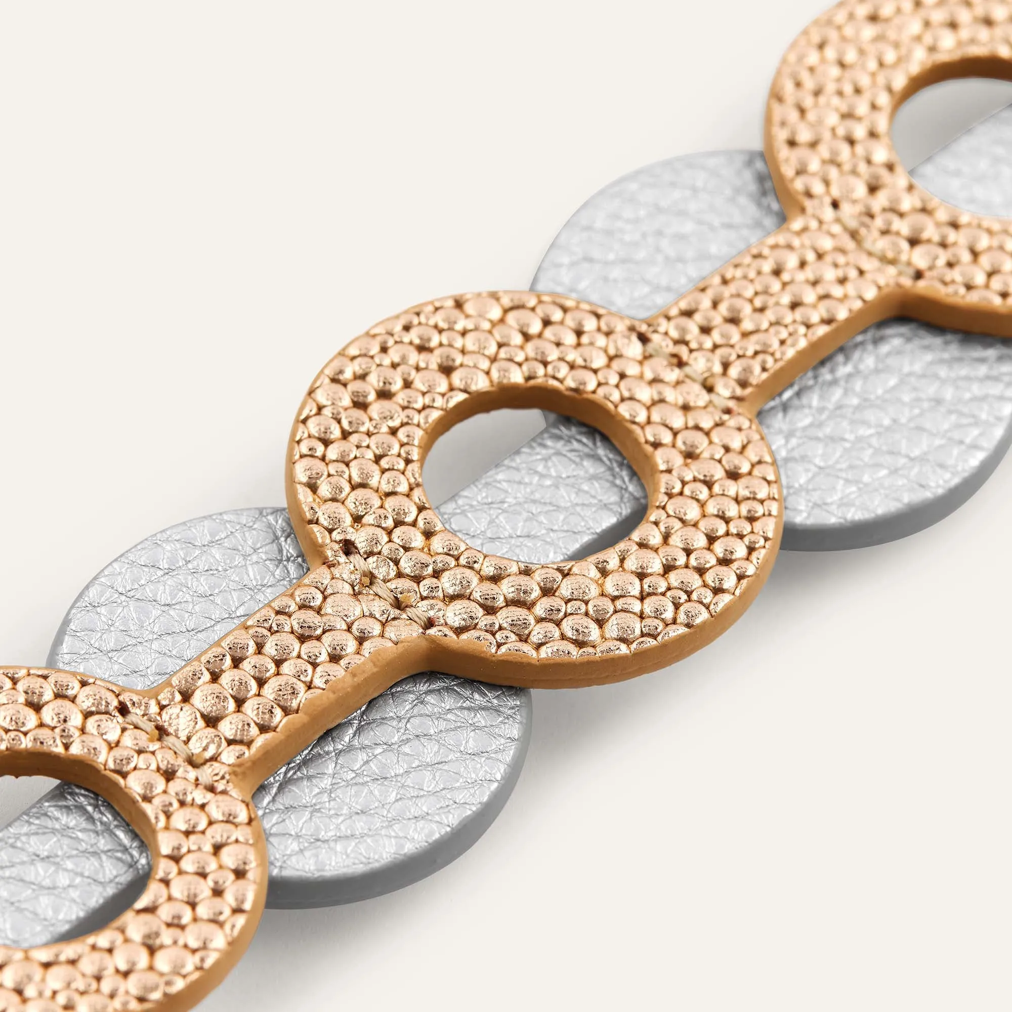 Deco Discs | Blush Rose Soft Metallic Silver with Gold hardware