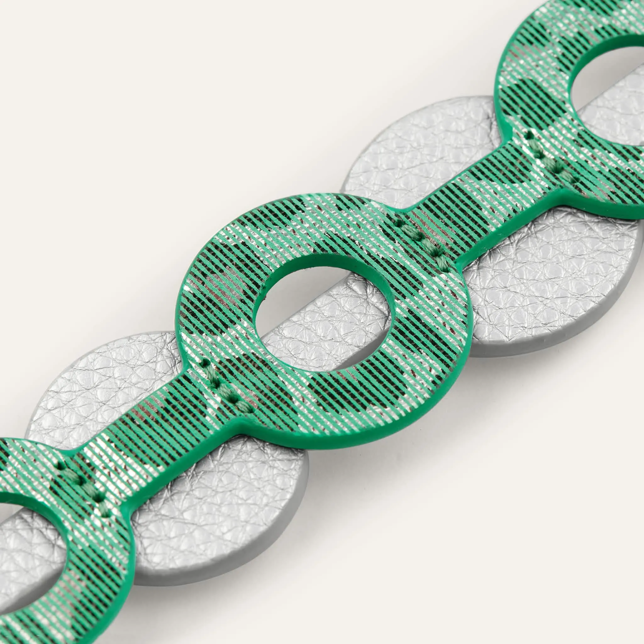 Deco Discs | Caribbean Dreams Soft Metallic Silver with Gold hardware