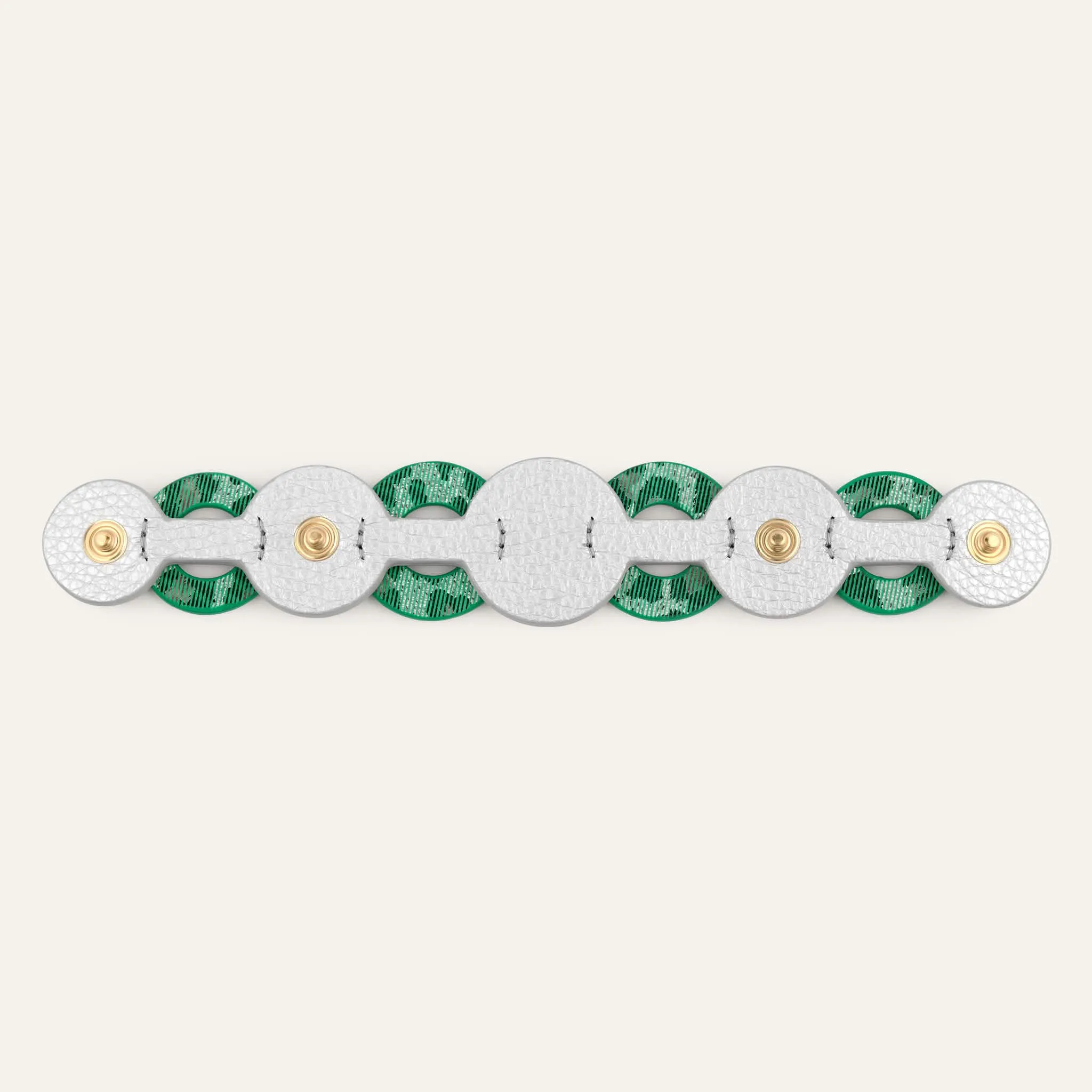 Deco Discs | Caribbean Dreams Soft Metallic Silver with Gold hardware