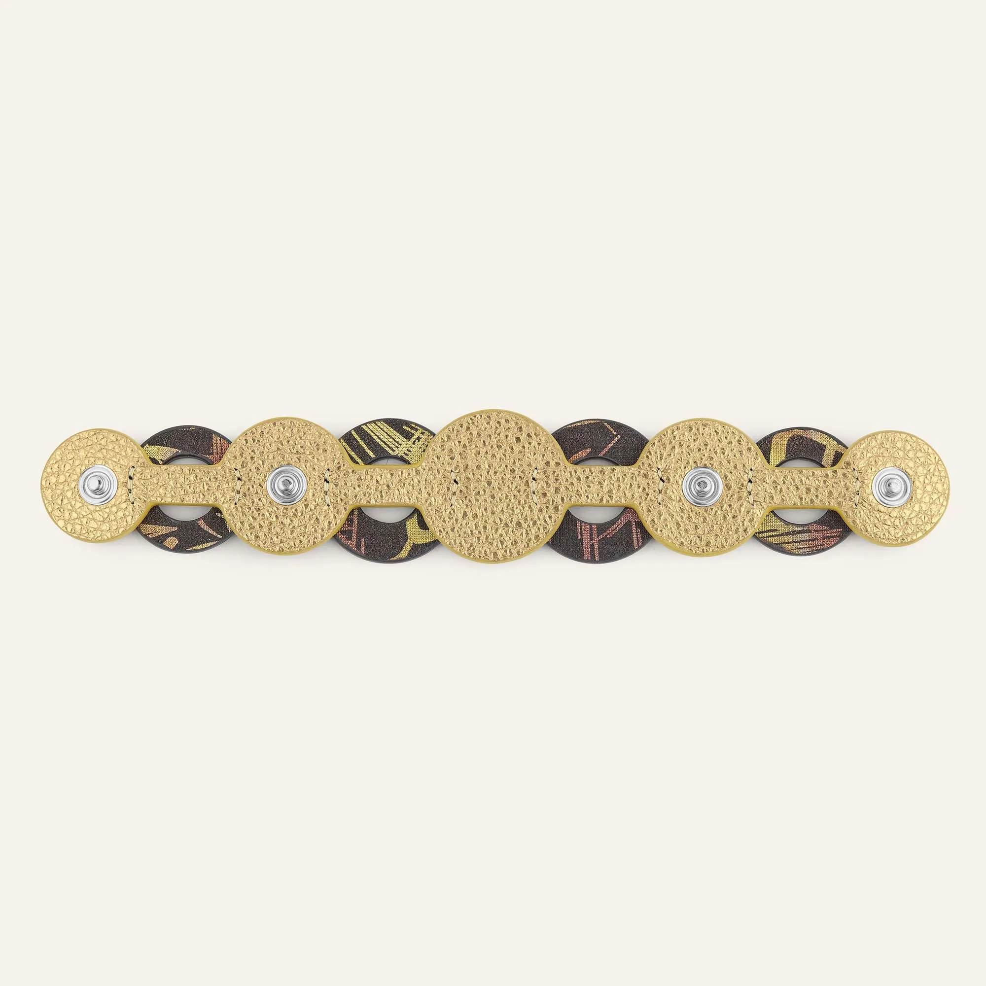 Deco Discs | Japanese Gardens Shimmer Metallic Gold with Silver hardware