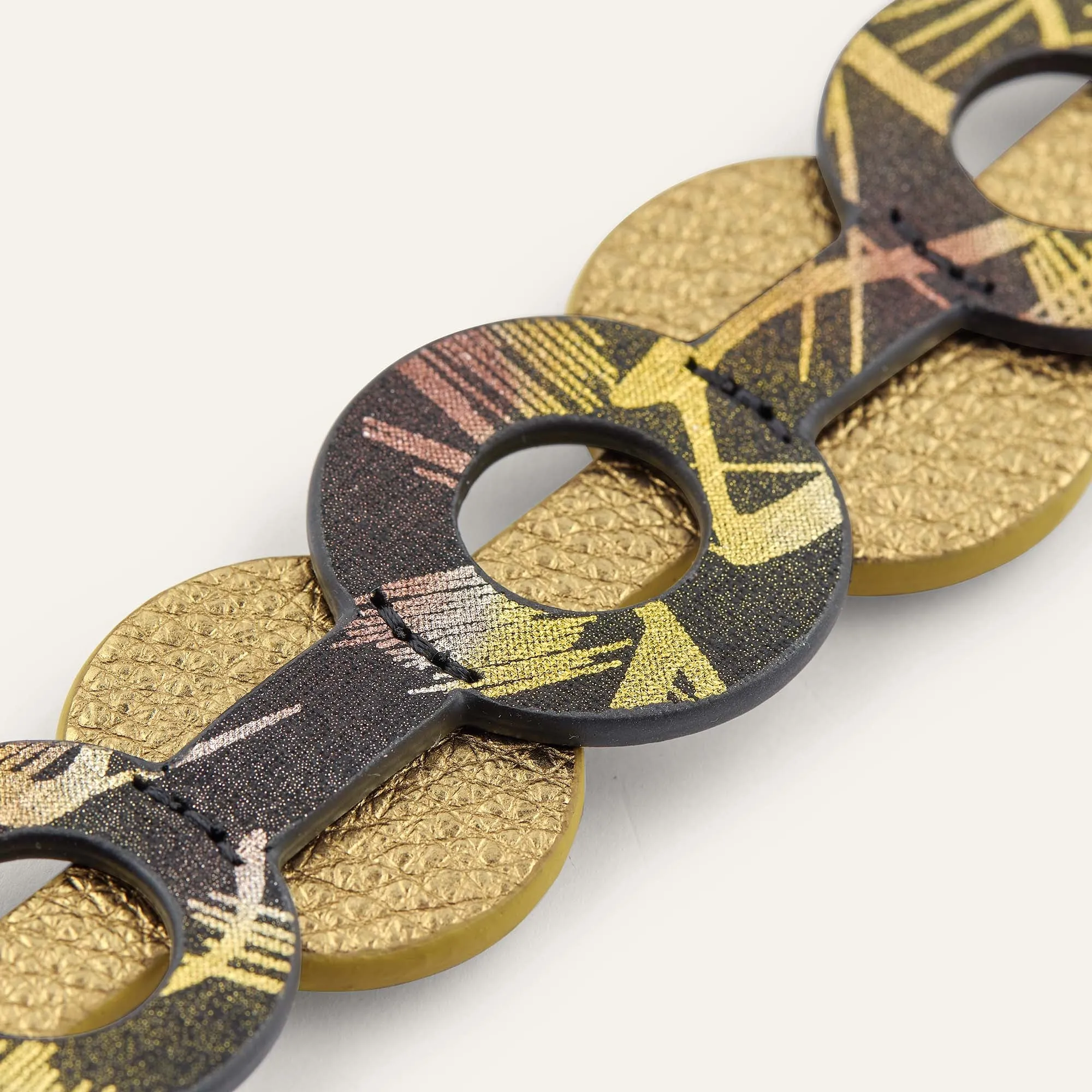 Deco Discs | Japanese Gardens Shimmer Metallic Gold with Silver hardware