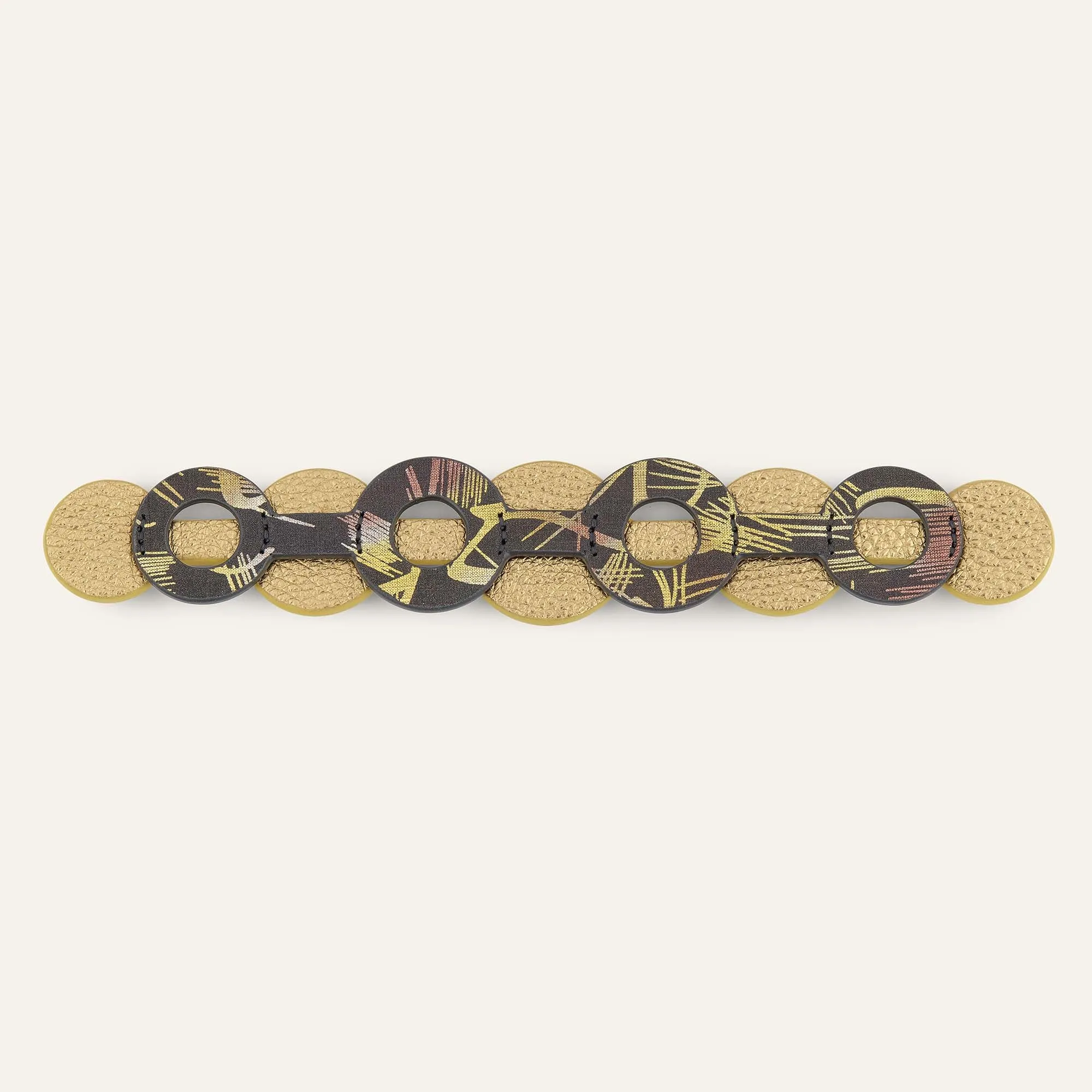 Deco Discs | Japanese Gardens Shimmer Metallic Gold with Silver hardware