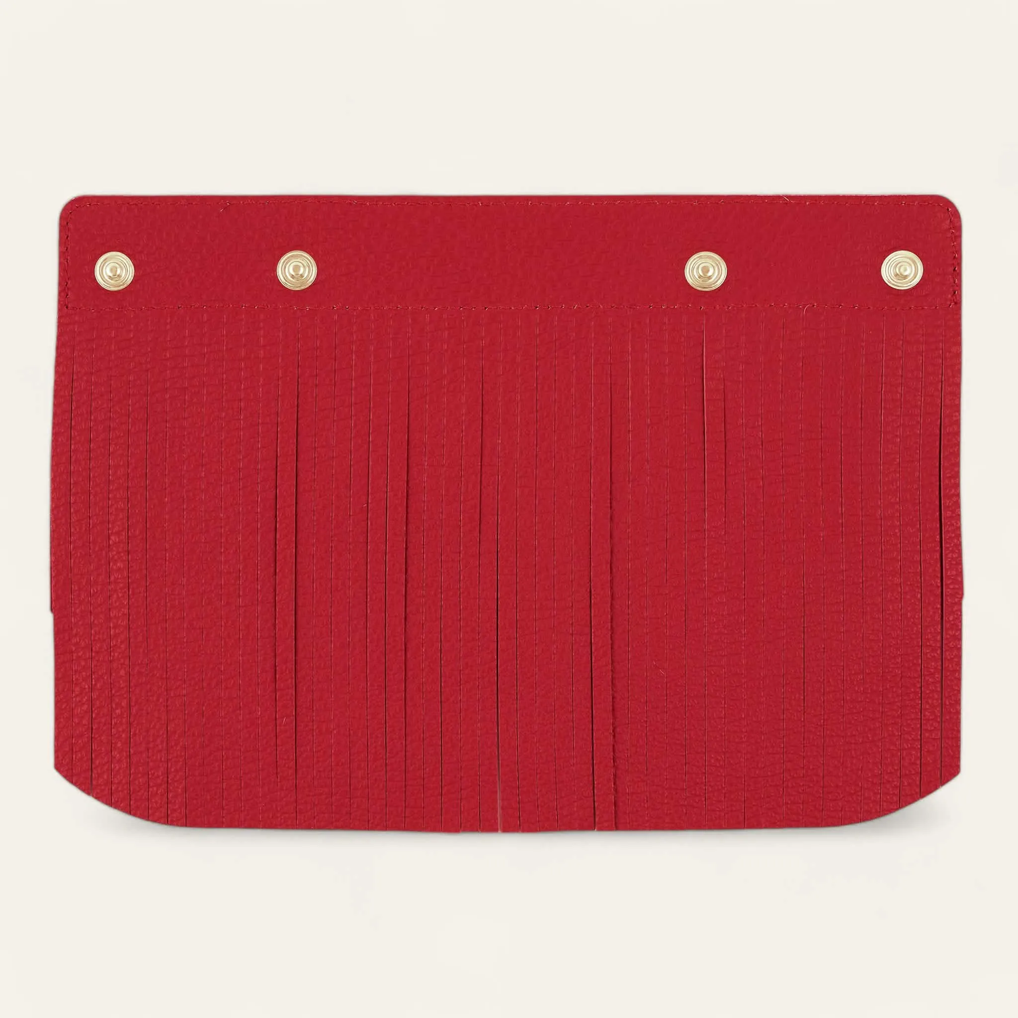 Deco Fringing | Pillarbox Red Dalmatian with Gold hardware