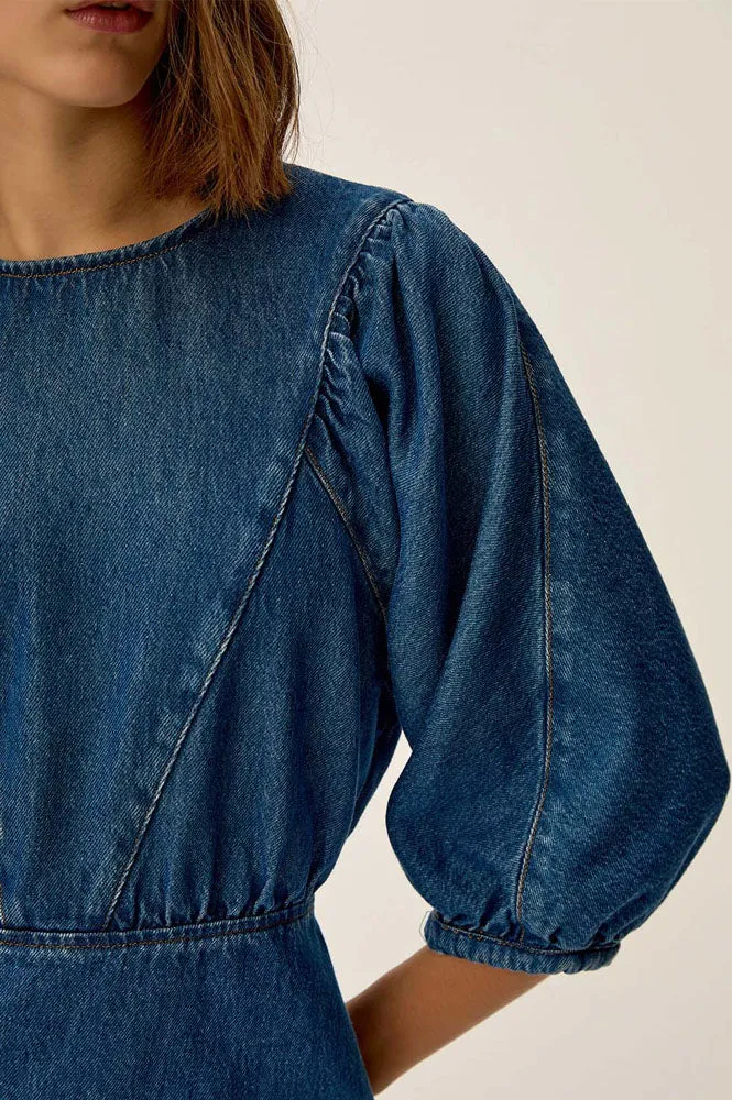 Des Petits Hauts Landry Middle Blue Dress