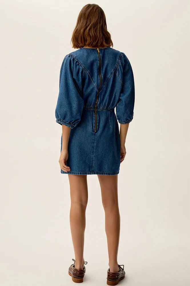 Des Petits Hauts Landry Middle Blue Dress