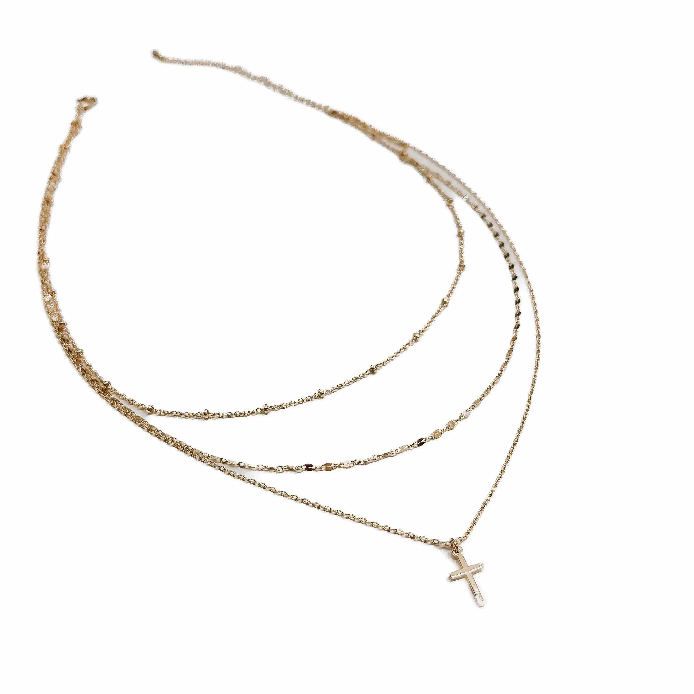 Devoted Cross Layered Necklace