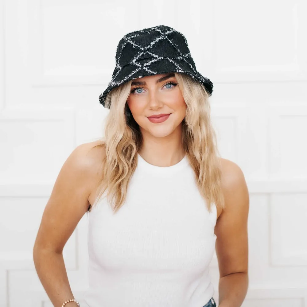 Diamond Print Bucket Hat