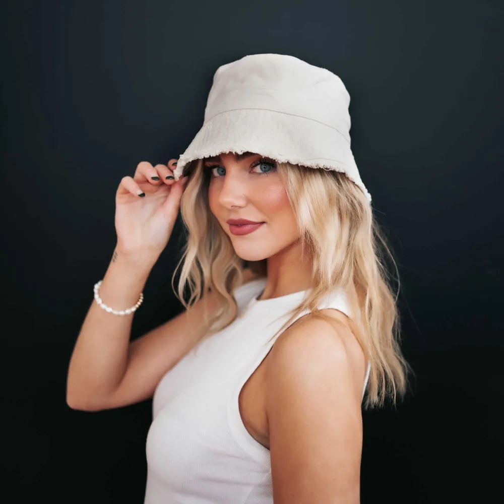 Distressed Edge Bucket Hat