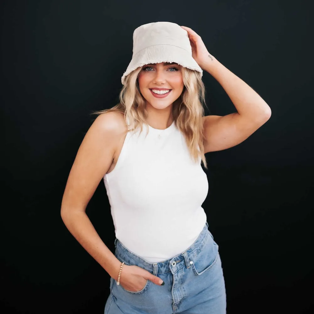 Distressed Edge Bucket Hat