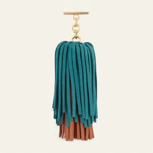 Double Pompom Tassel | Petrol Rust with Gold hardware