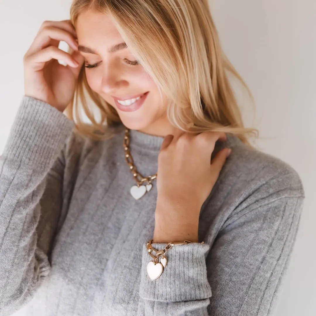 Double the Love Pendant Heart Bracelet