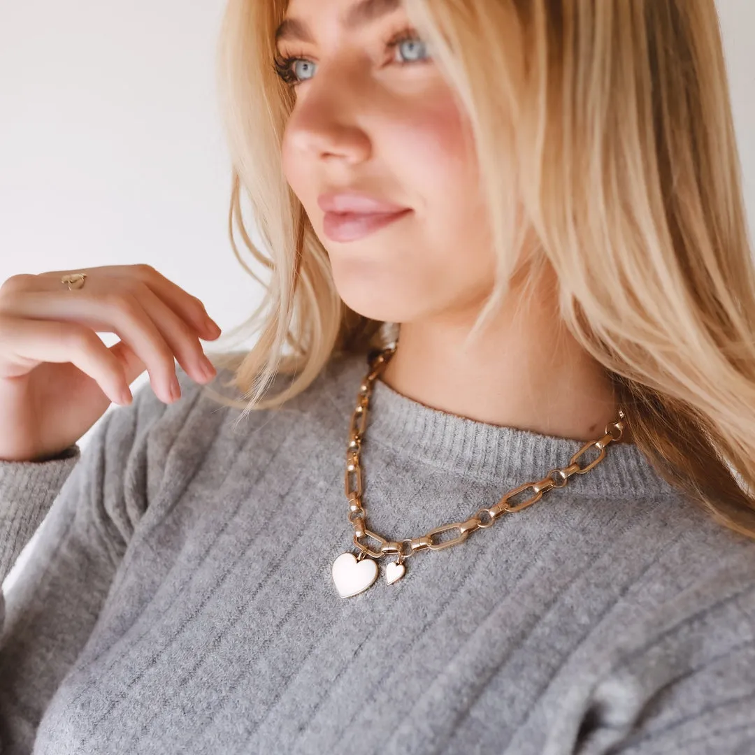 Double the Love Pendant Heart Necklace