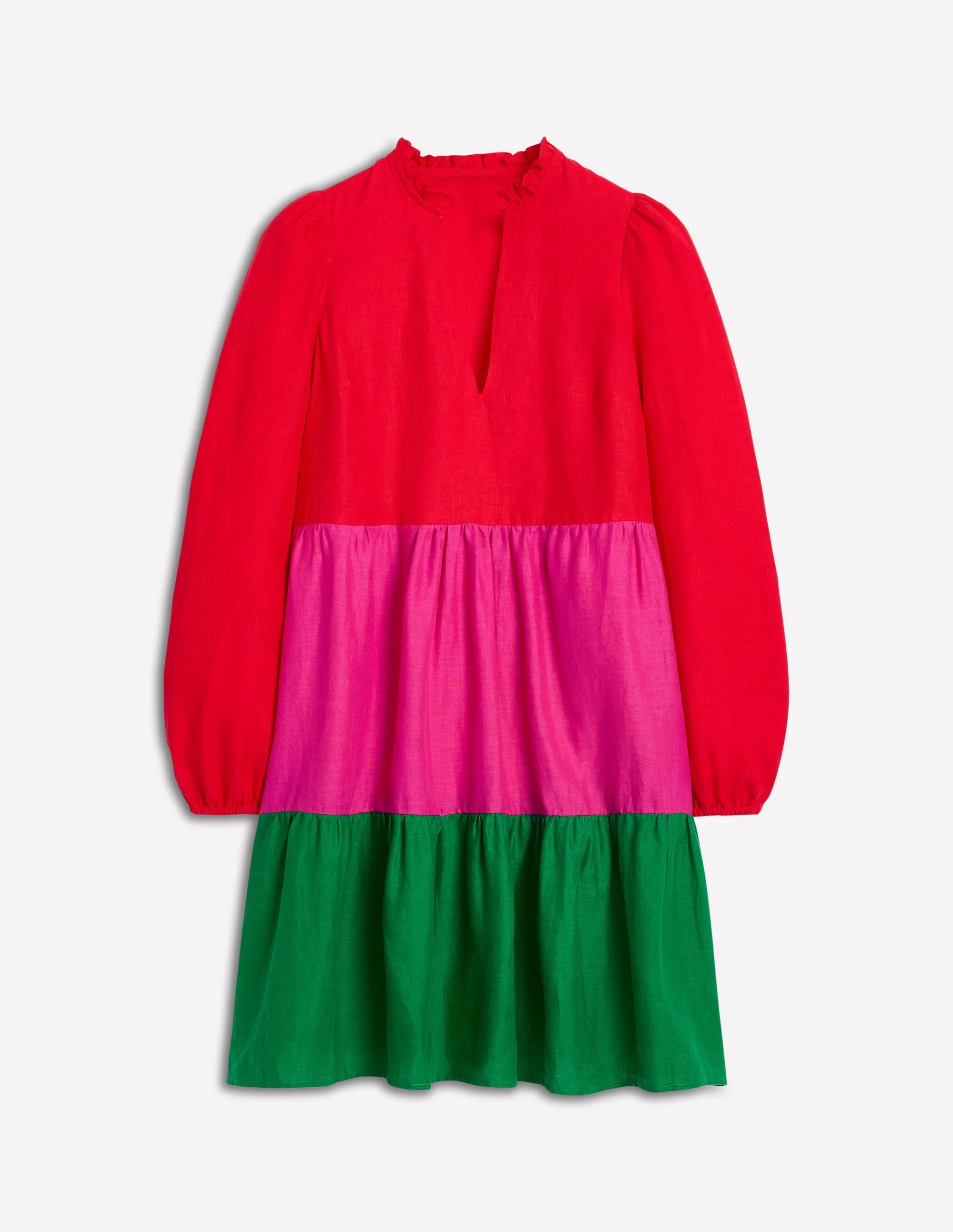 Esme Linen Short Dress-Colourblock