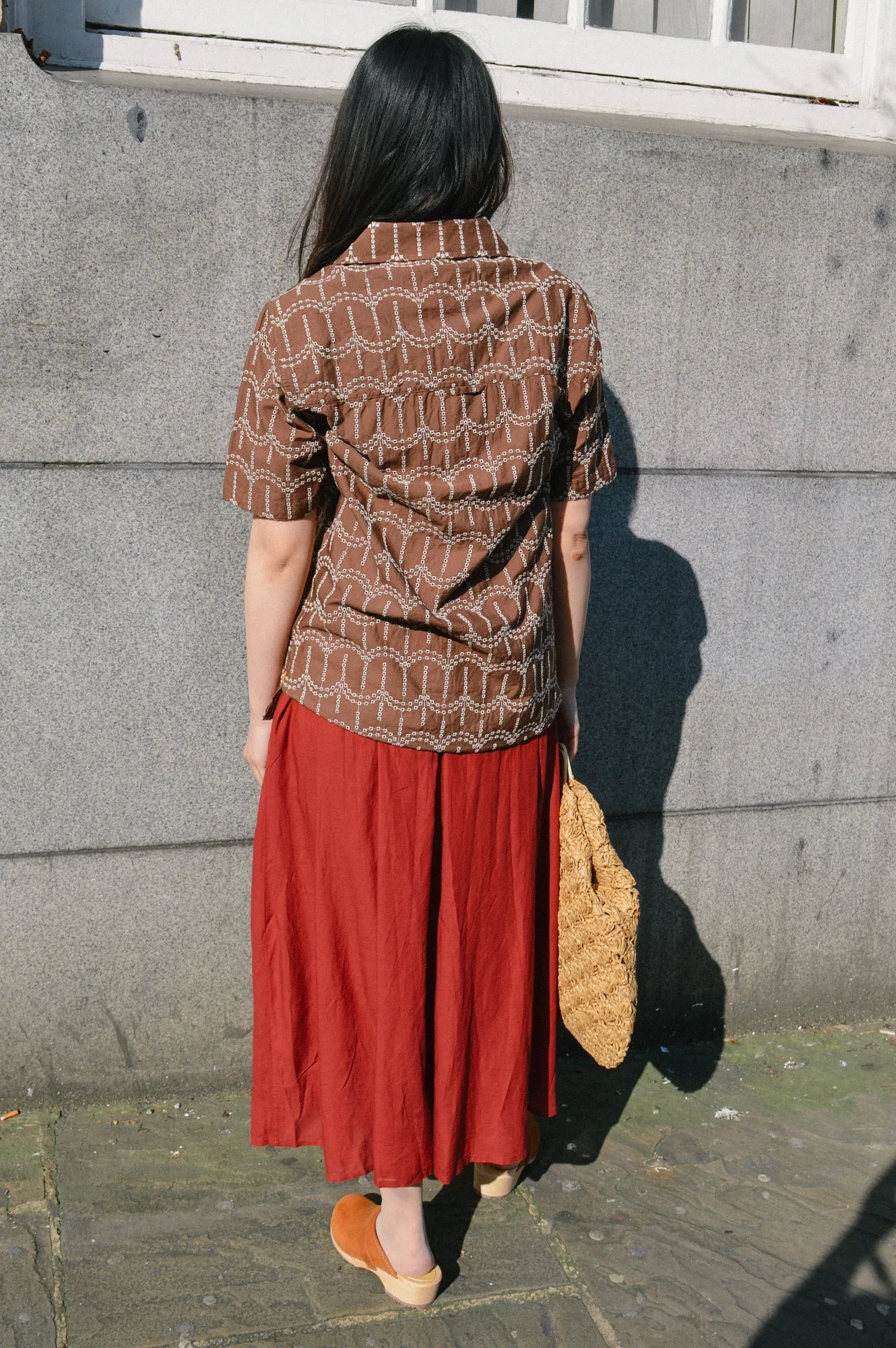 Far Afield Stachio Palm Tree Brown Shirt