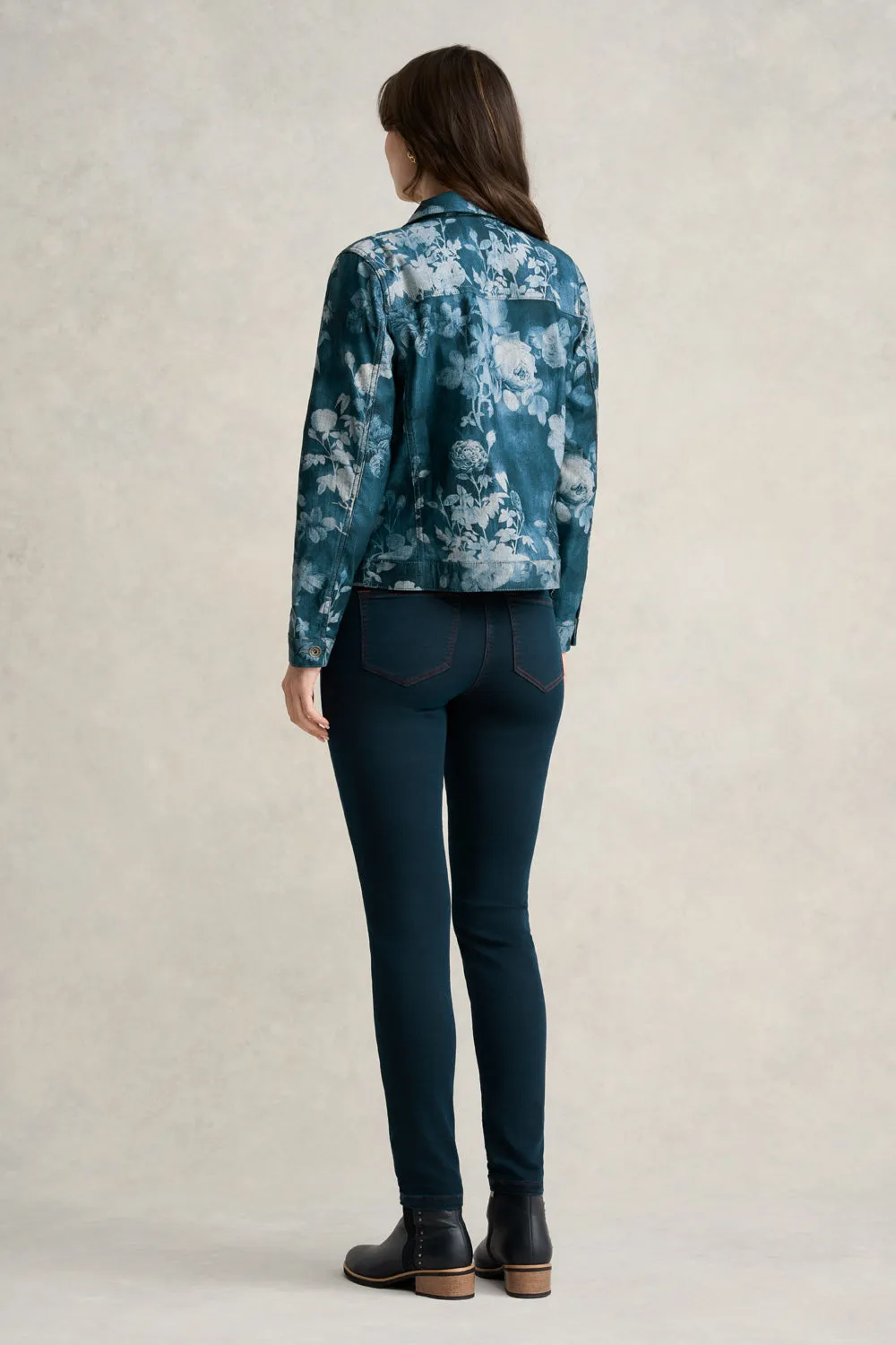 Floral Print Denim Jacket - Floral Denim