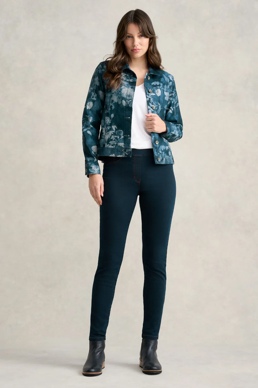 Floral Print Denim Jacket - Floral Denim