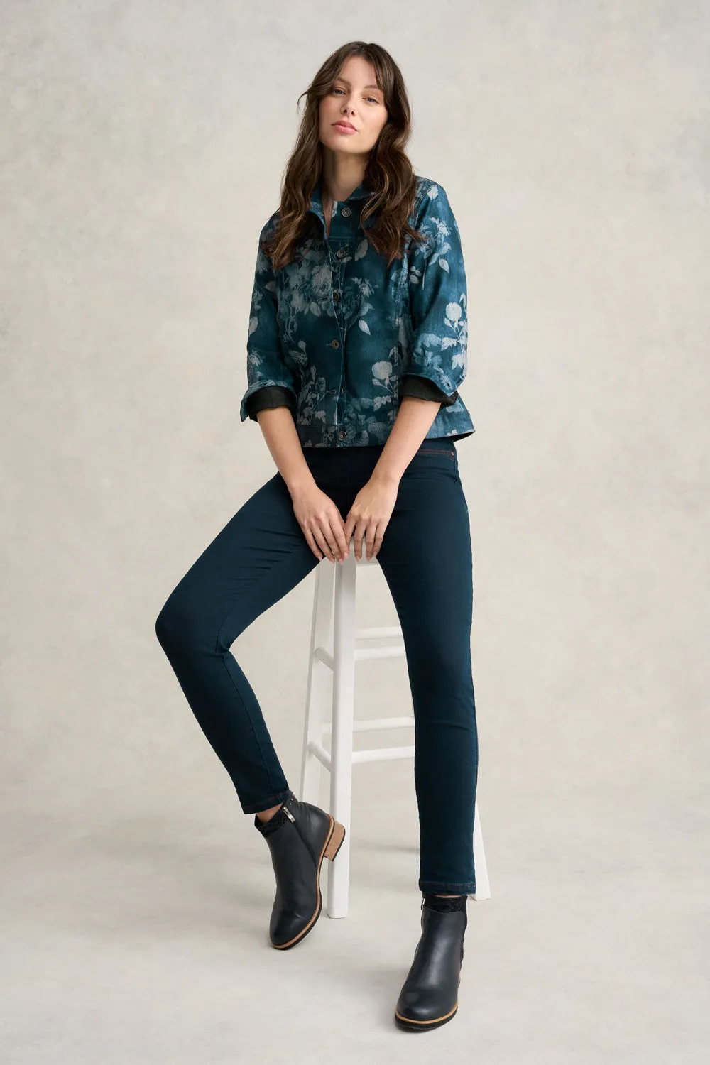 Floral Print Denim Jacket - Floral Denim