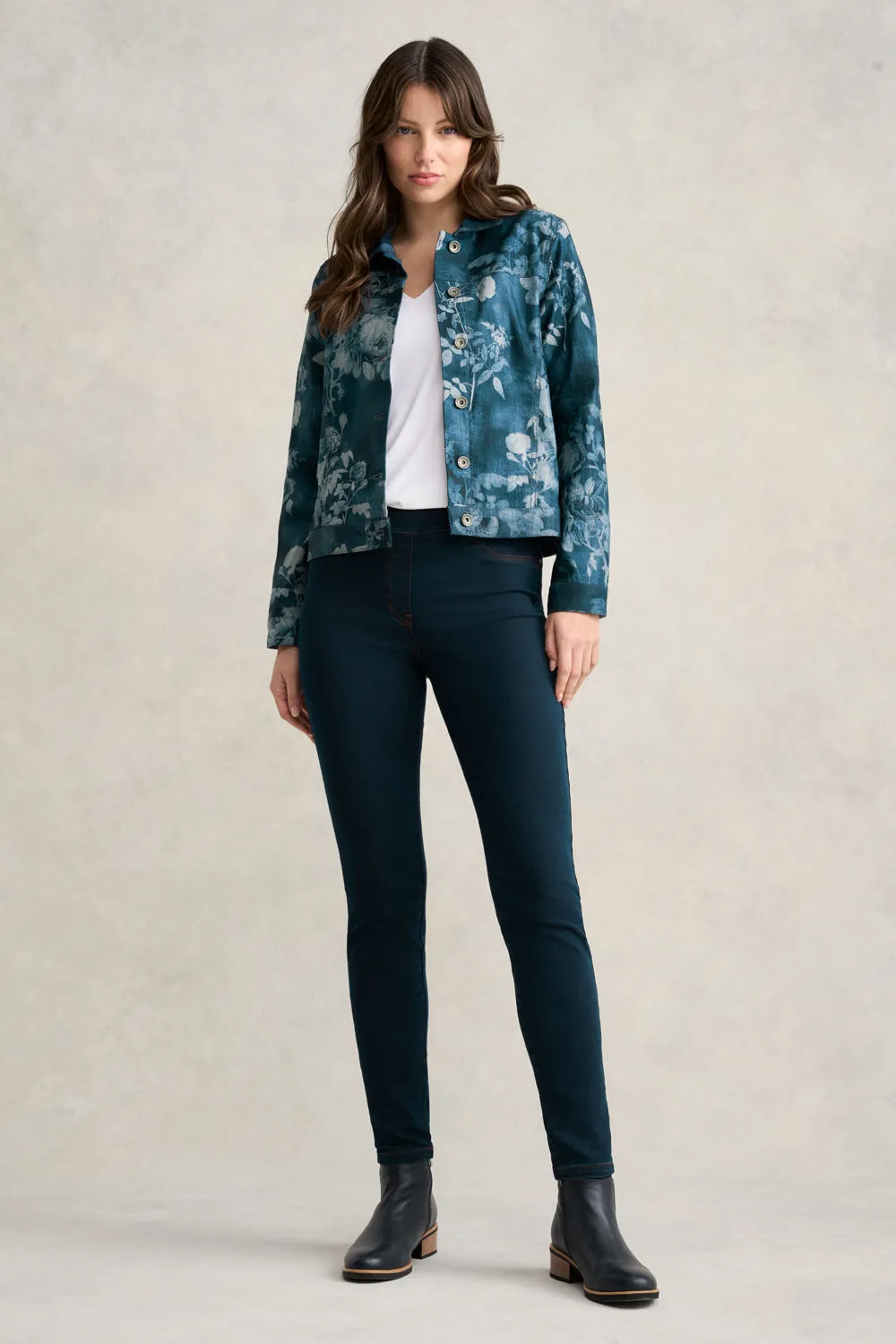 Floral Print Denim Jacket - Floral Denim