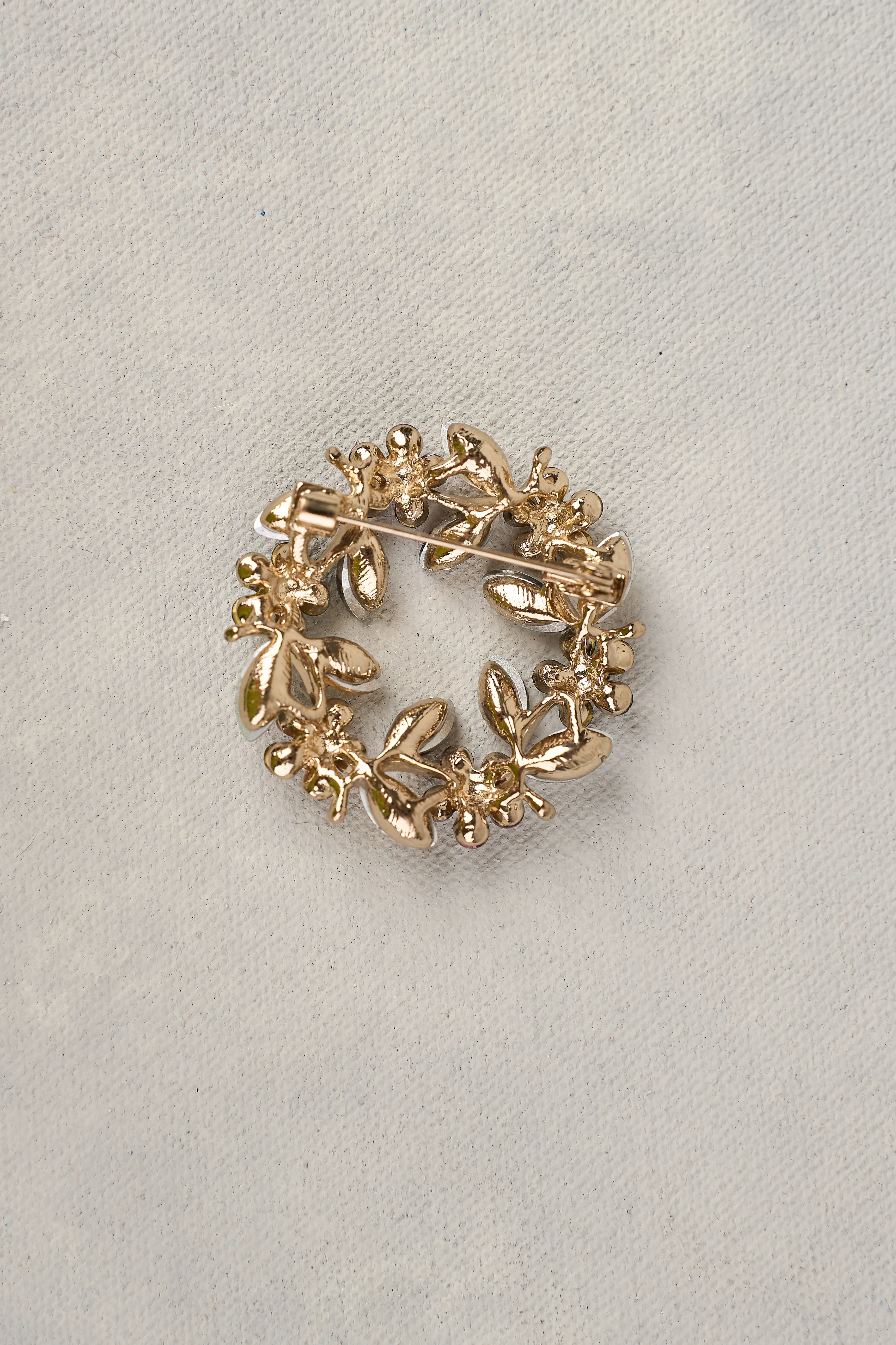 Floral Wreath Brooch - Multicolour