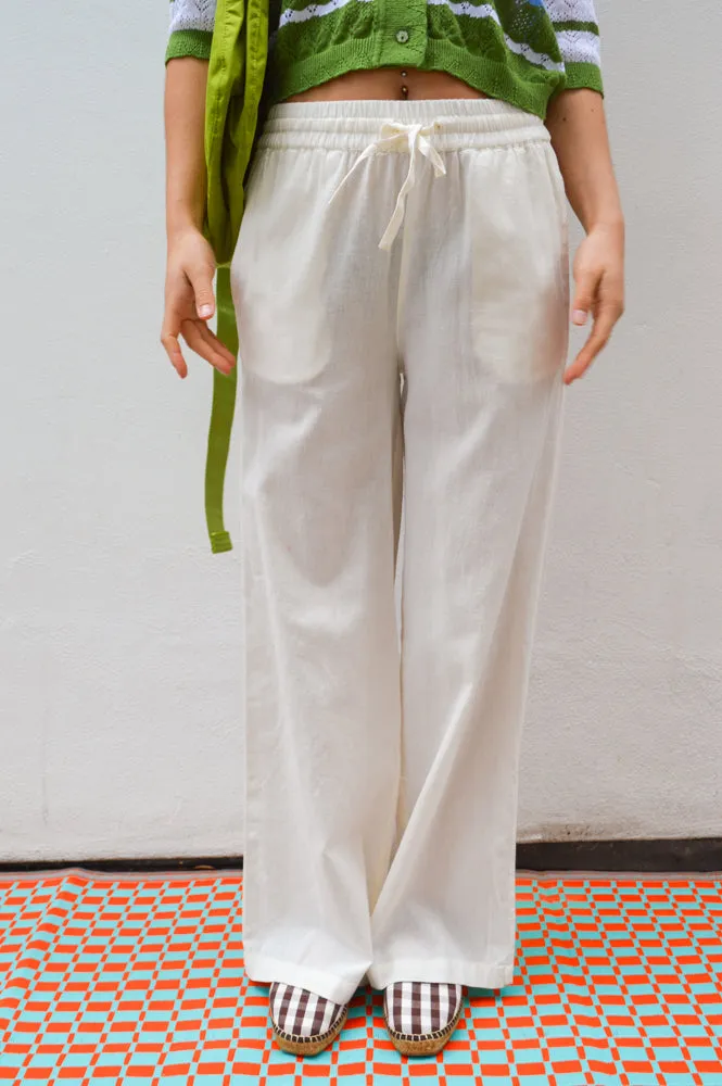 Fransa Maddie Whisper White Trousers