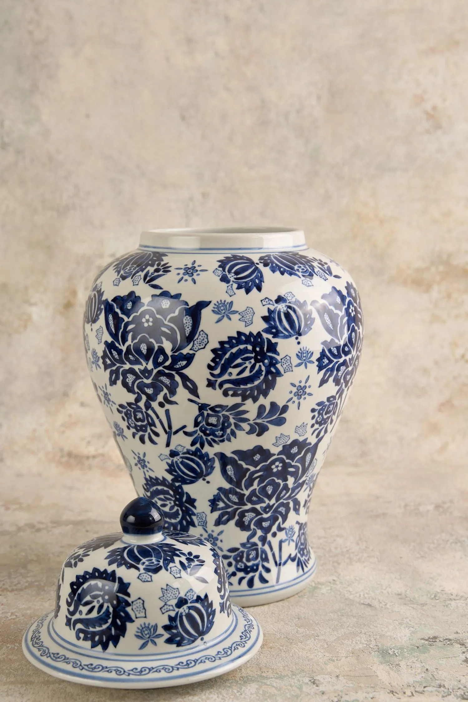 French Blue Temple Jar