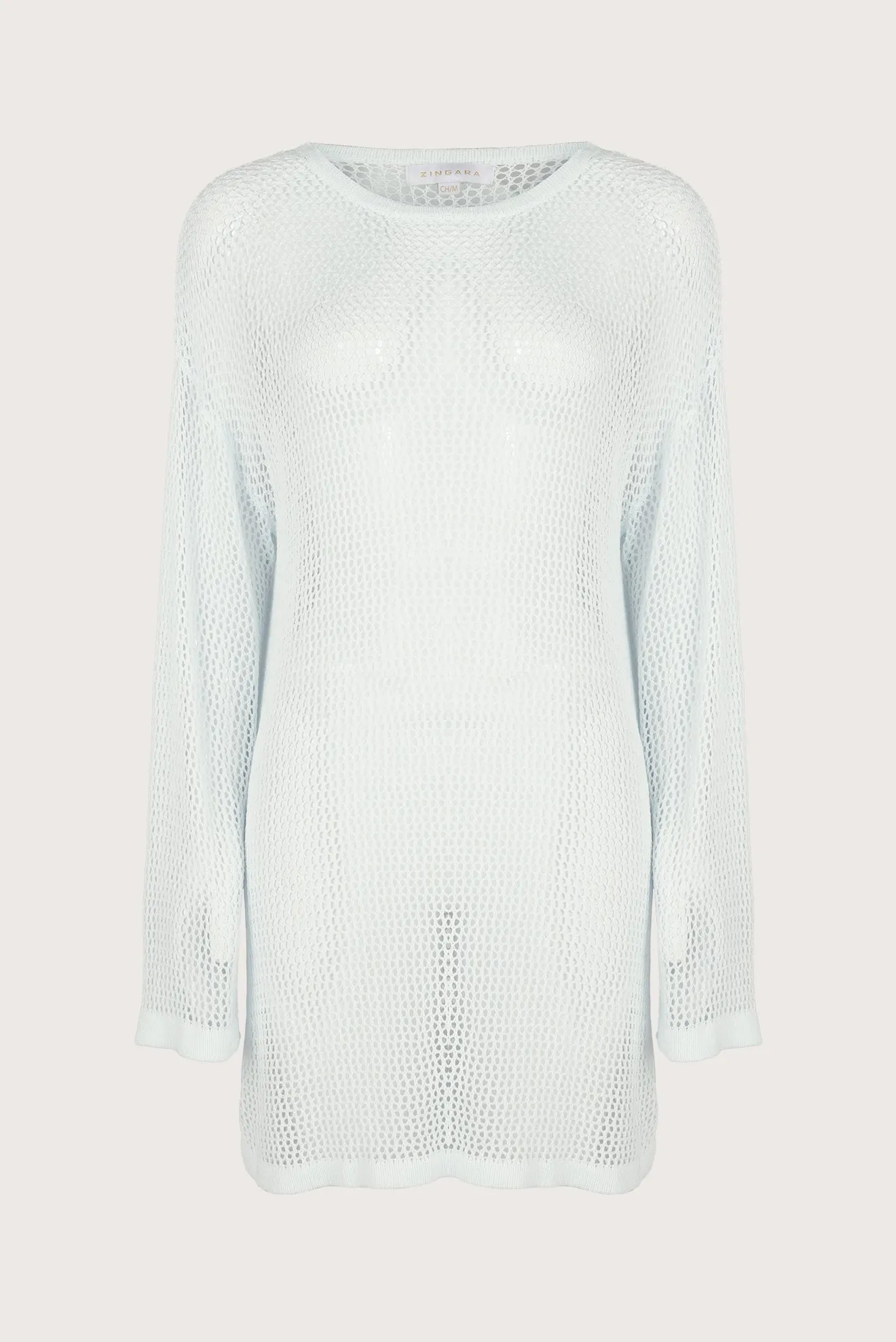 Genie Long Sleeved Net Dress - White