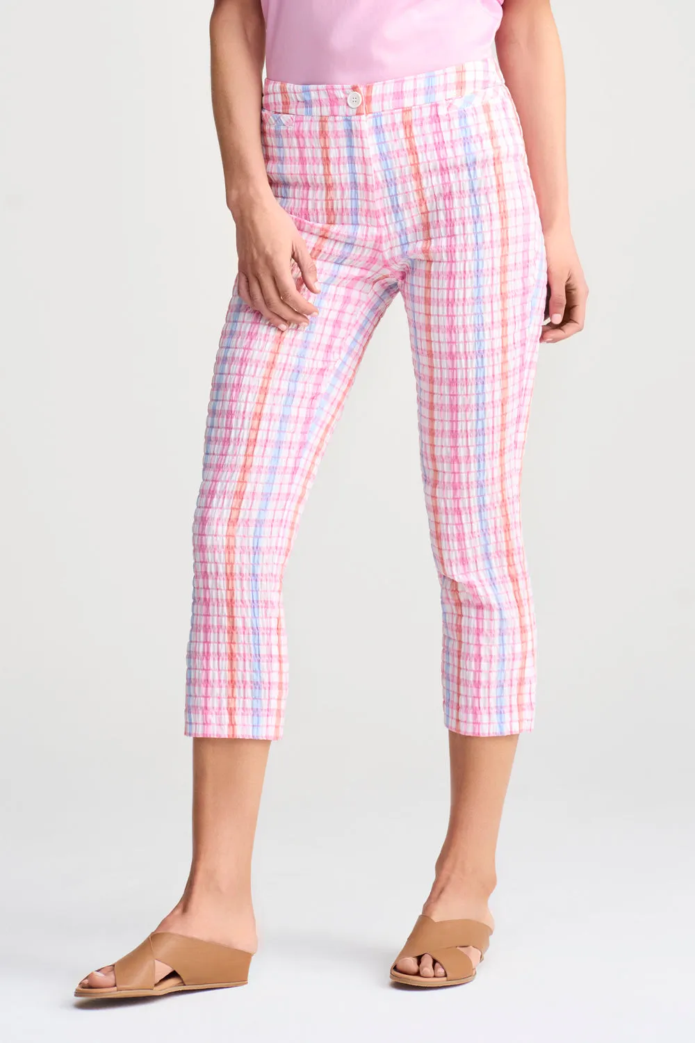 Gingham Capri Pant - Pastel Check
