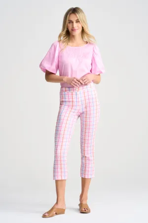 Gingham Capri Pant - Pastel Check