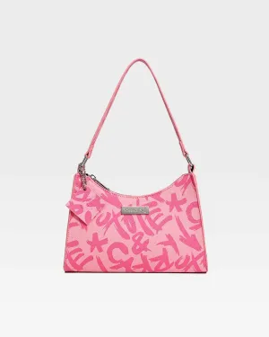 Graffiti Shoulder Bag in Pink