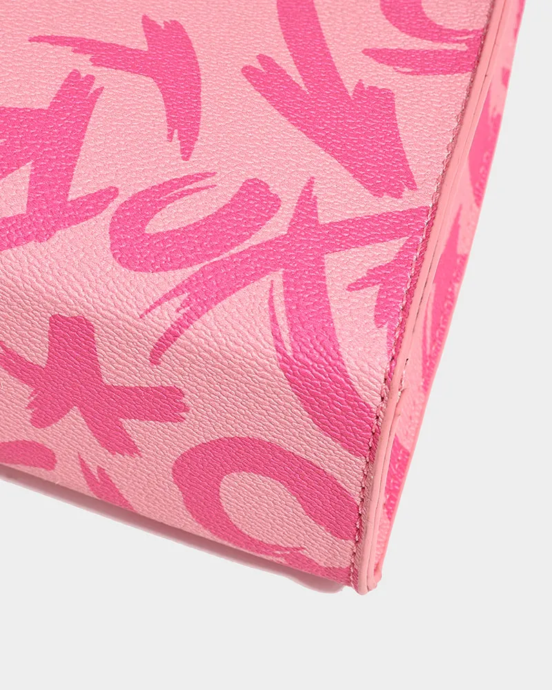 Graffiti Shoulder Bag in Pink