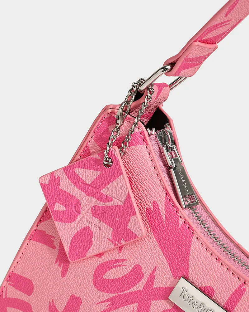 Graffiti Shoulder Bag in Pink
