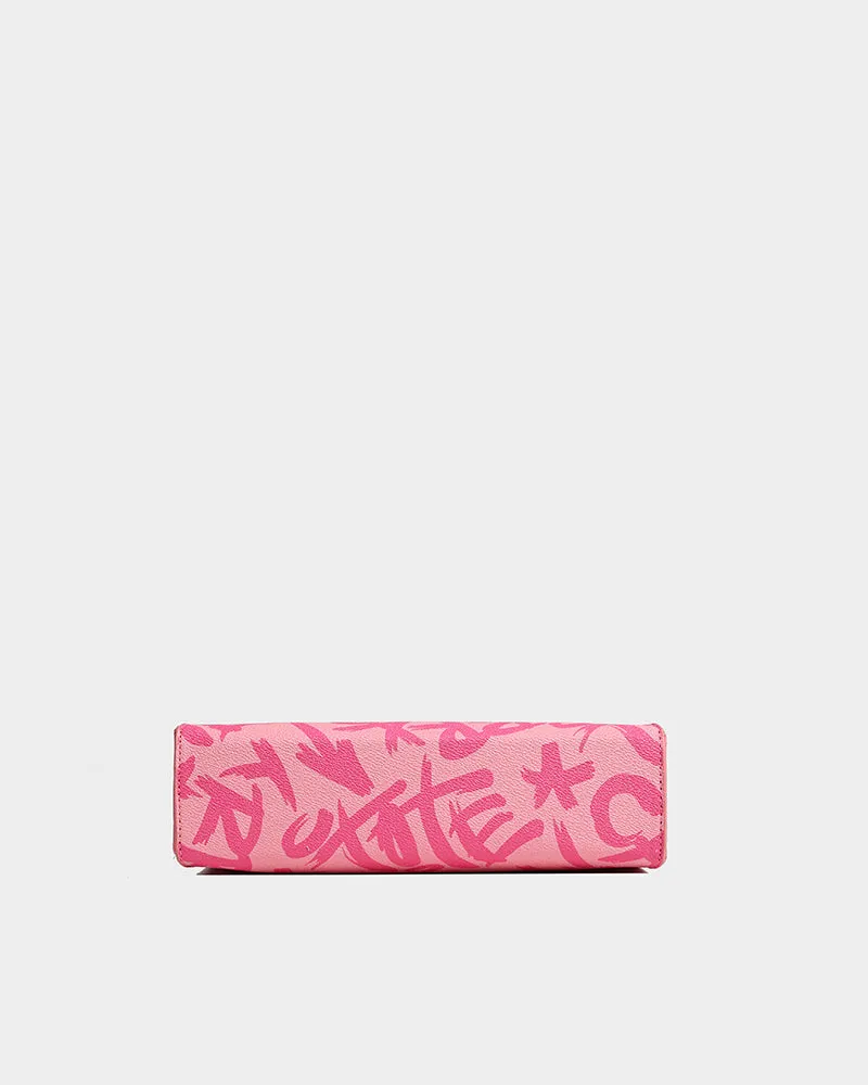 Graffiti Shoulder Bag in Pink