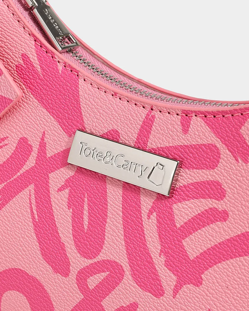 Graffiti Shoulder Bag in Pink