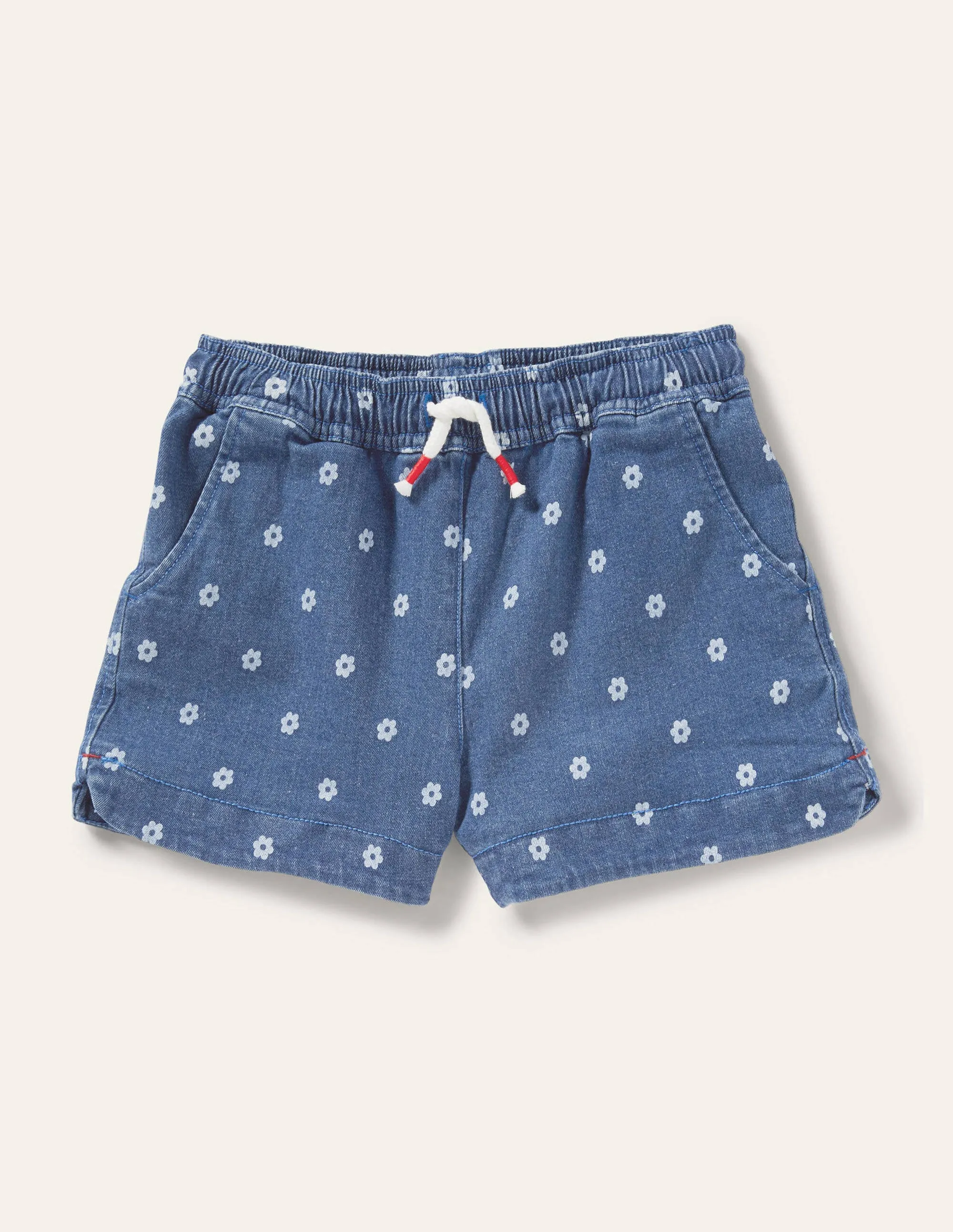 Heart Pocket Shorts-Denim Daisy