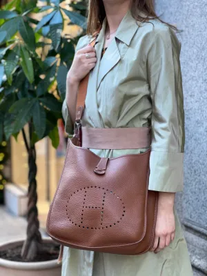 Hermes Tan Leather Evelyne 29