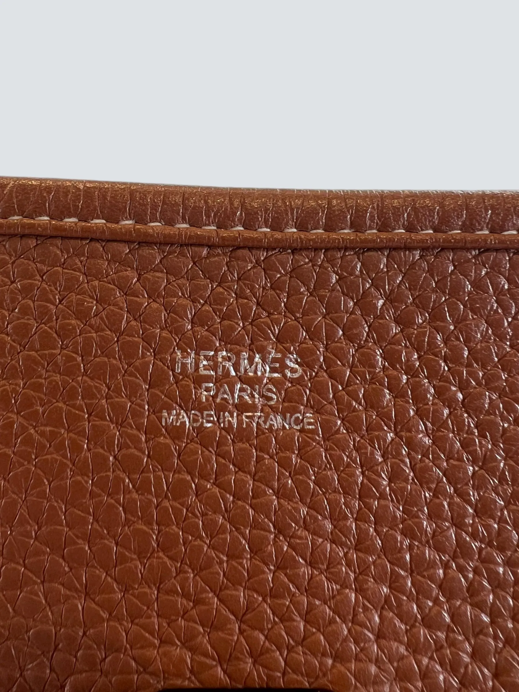 Hermes Tan Leather Evelyne 29