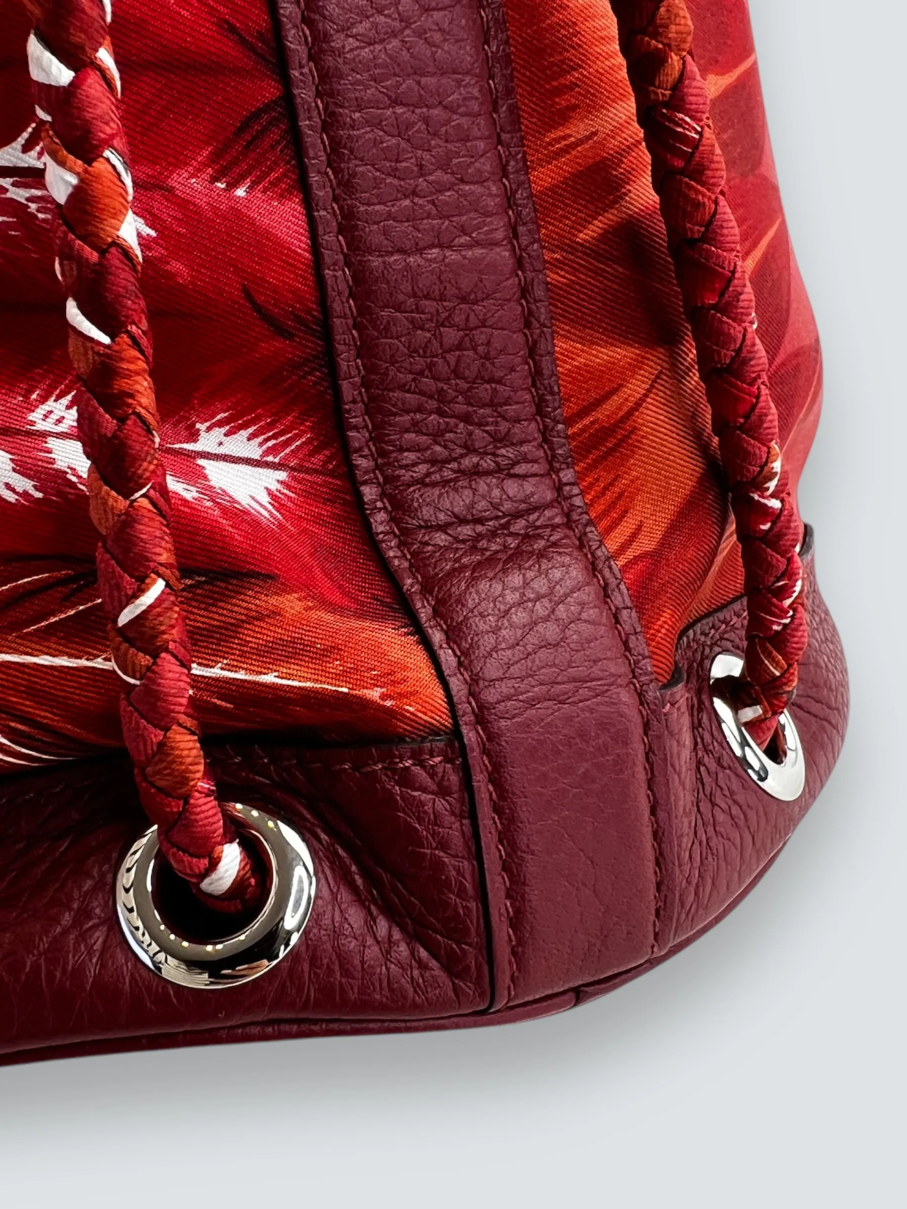 Hermès Multi Colour Silk & Leather Soie Cool Backpack