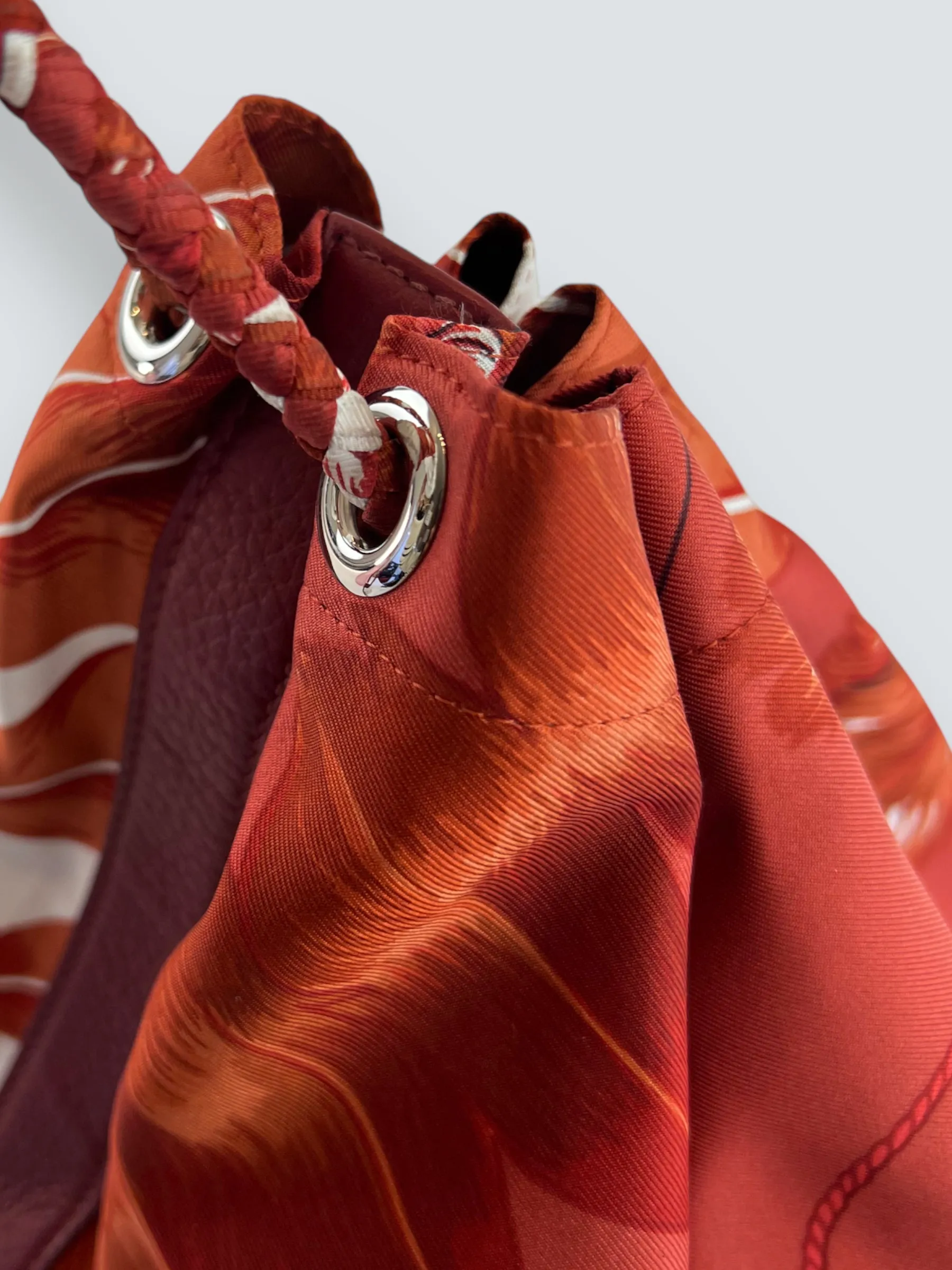 Hermès Multi Colour Silk & Leather Soie Cool Backpack