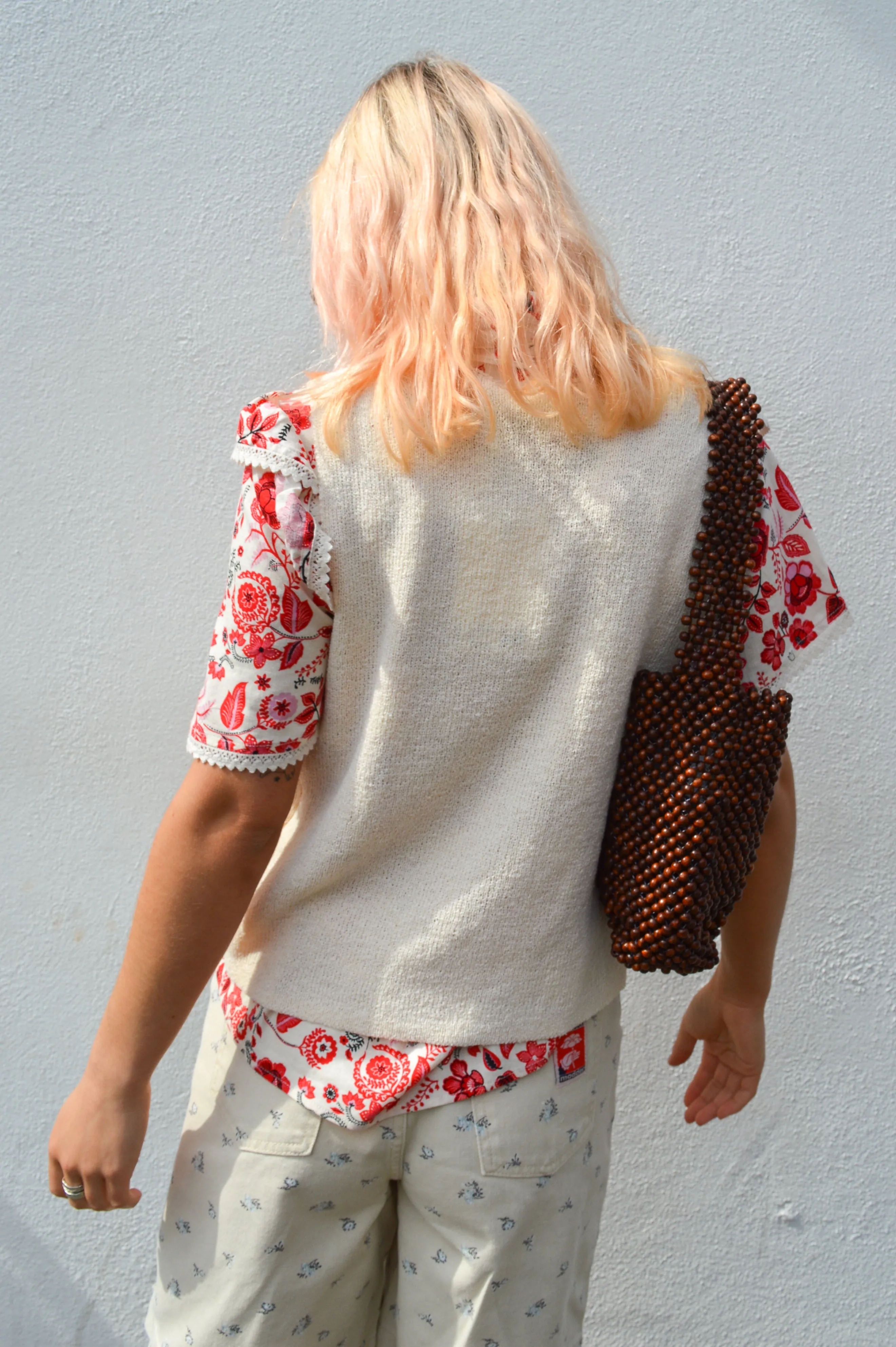 ICHI Blonds Almond Milk Knit Waistcoat