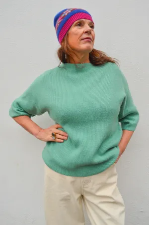 ICHI Boston Beryl Green Knit Pullover