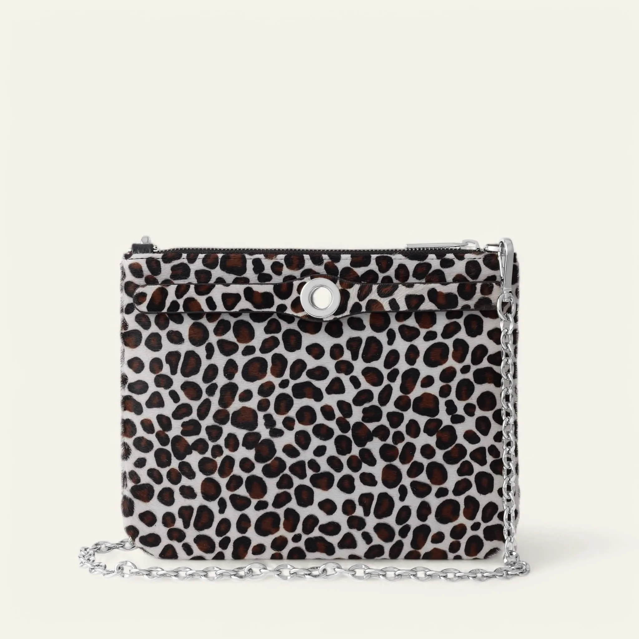 Ivy | Leopard Cream with Silver hardware