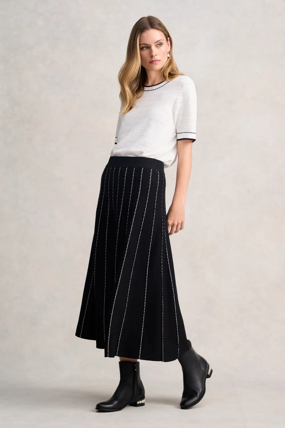 Jacquard Knit Top - White