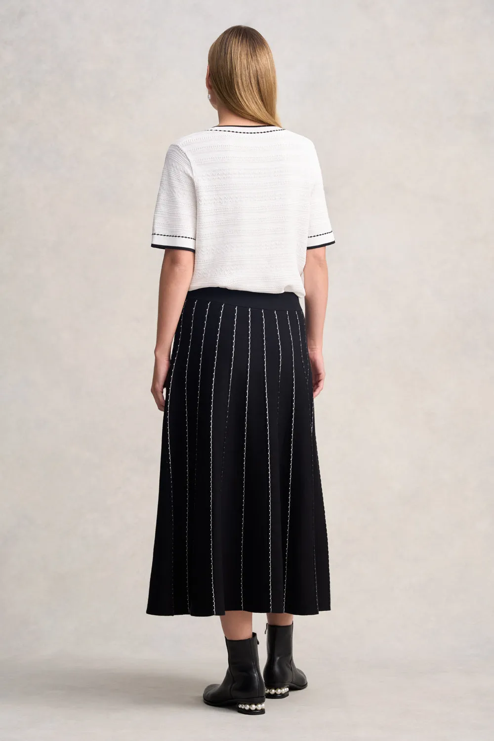 Jacquard Knit Top - White