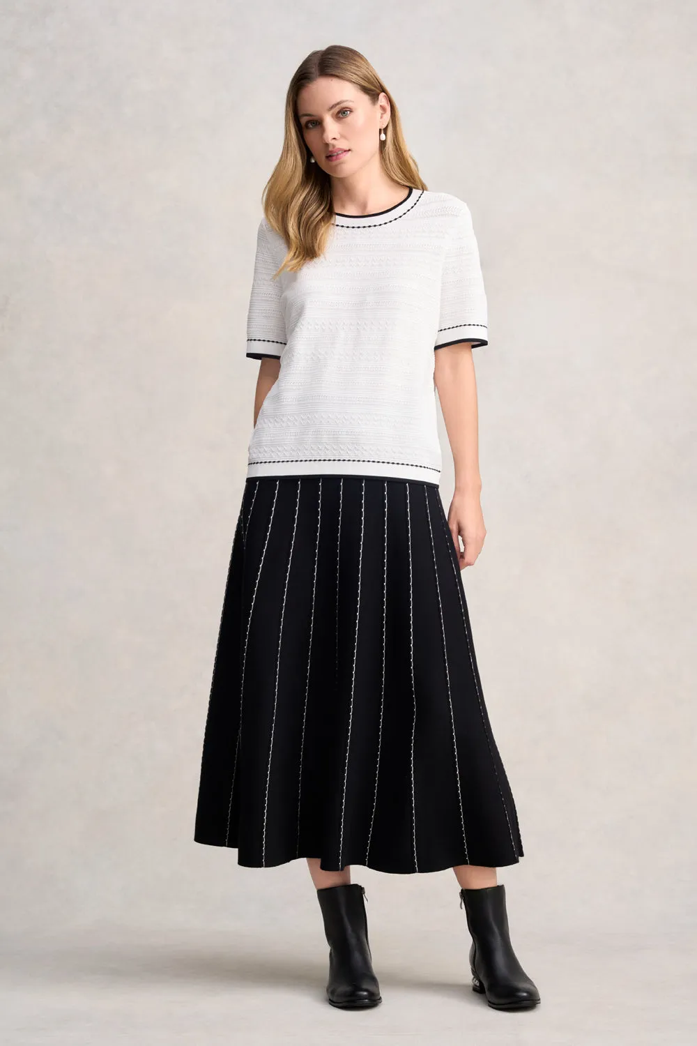 Jacquard Knit Top - White