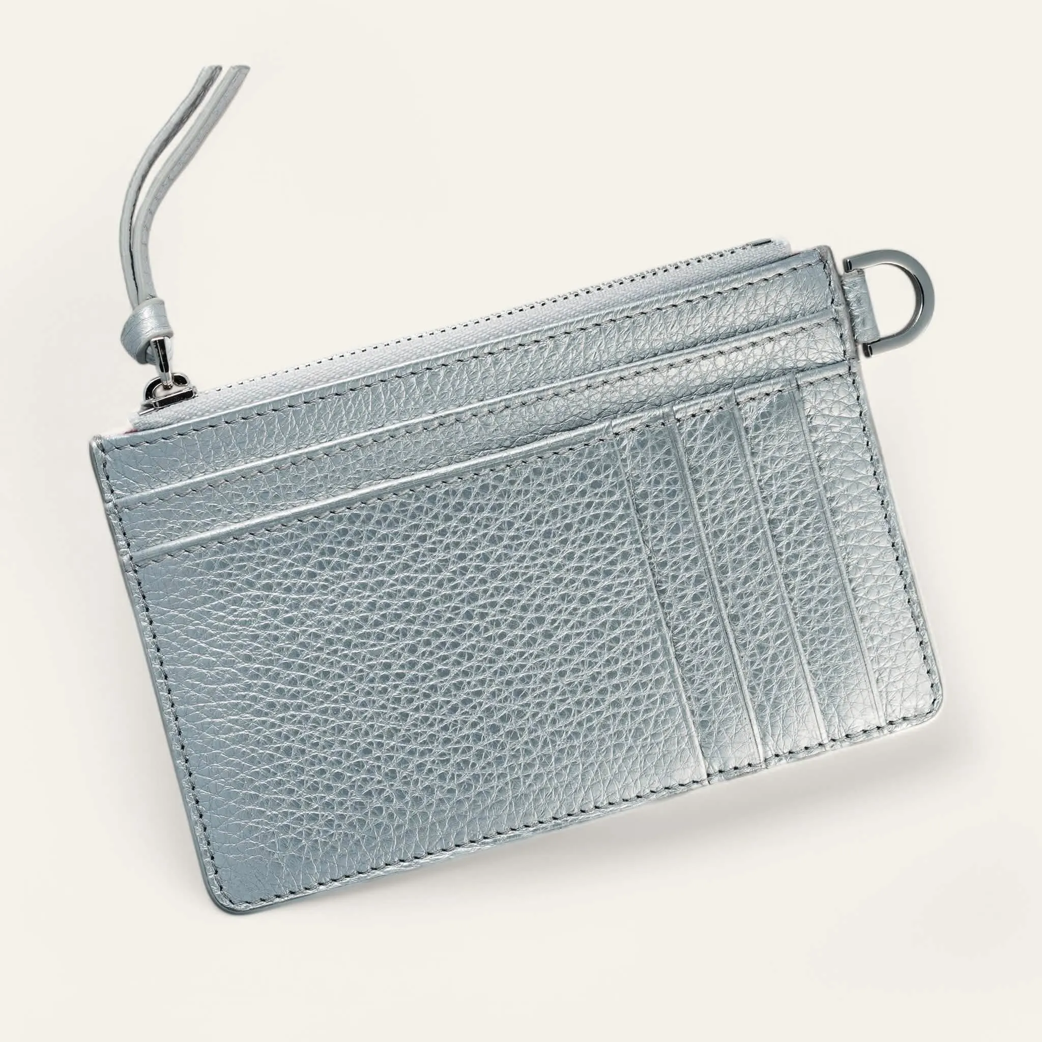 Jade Purse | Soft Metallic Silver with Silver hardware