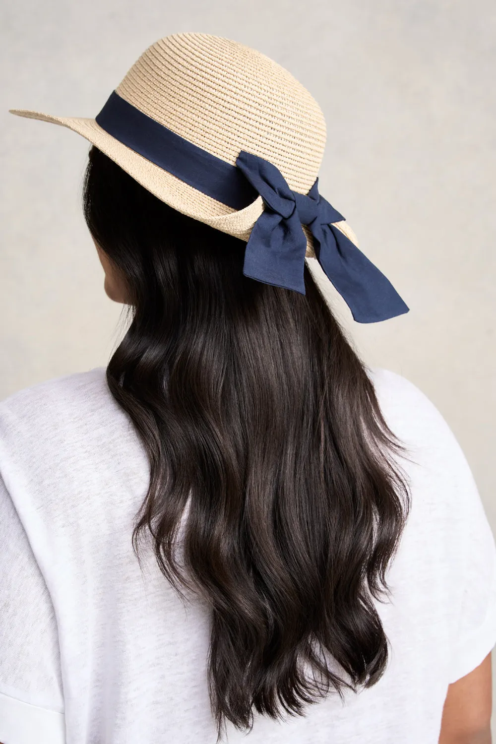 Jane Bow Trim Cloche - Natural