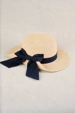 Jane Bow Trim Cloche - Natural