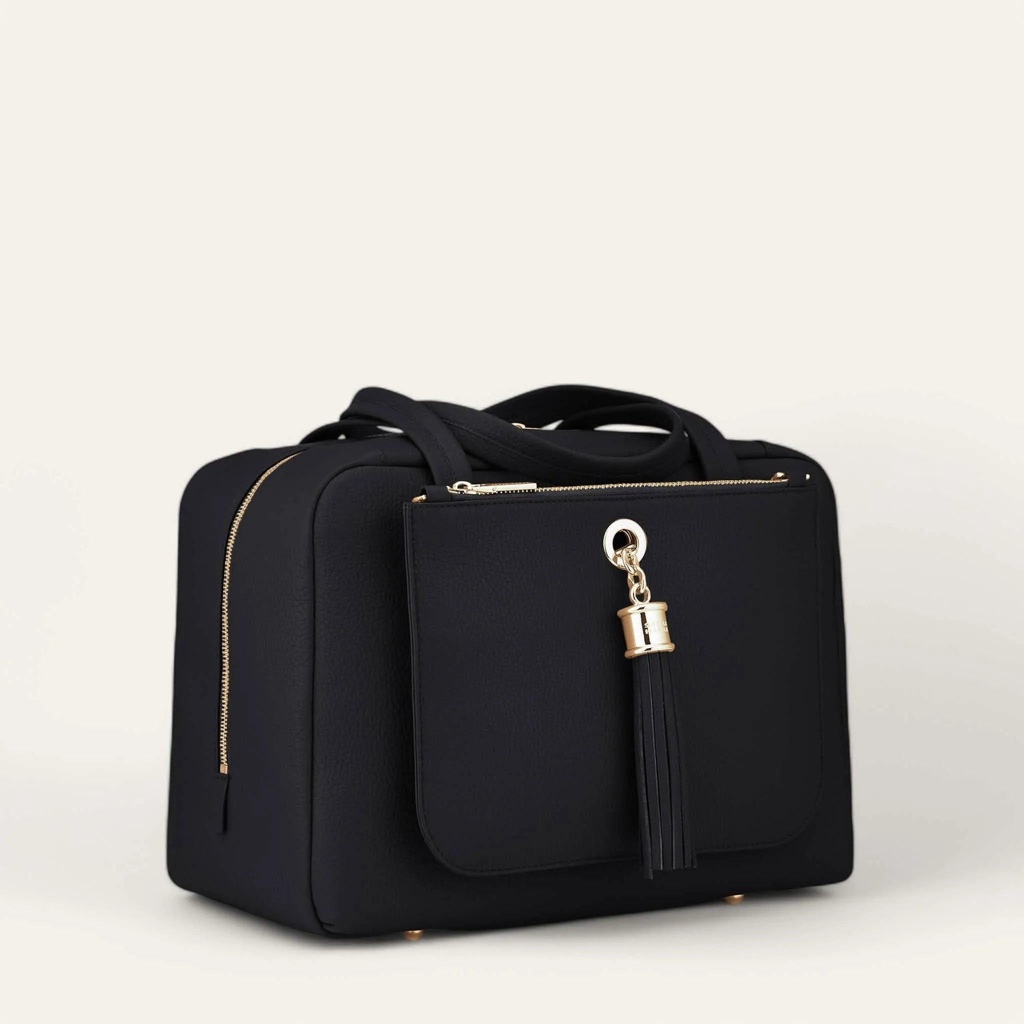 Jessica Shoulder Bag | Black with Gold hardware