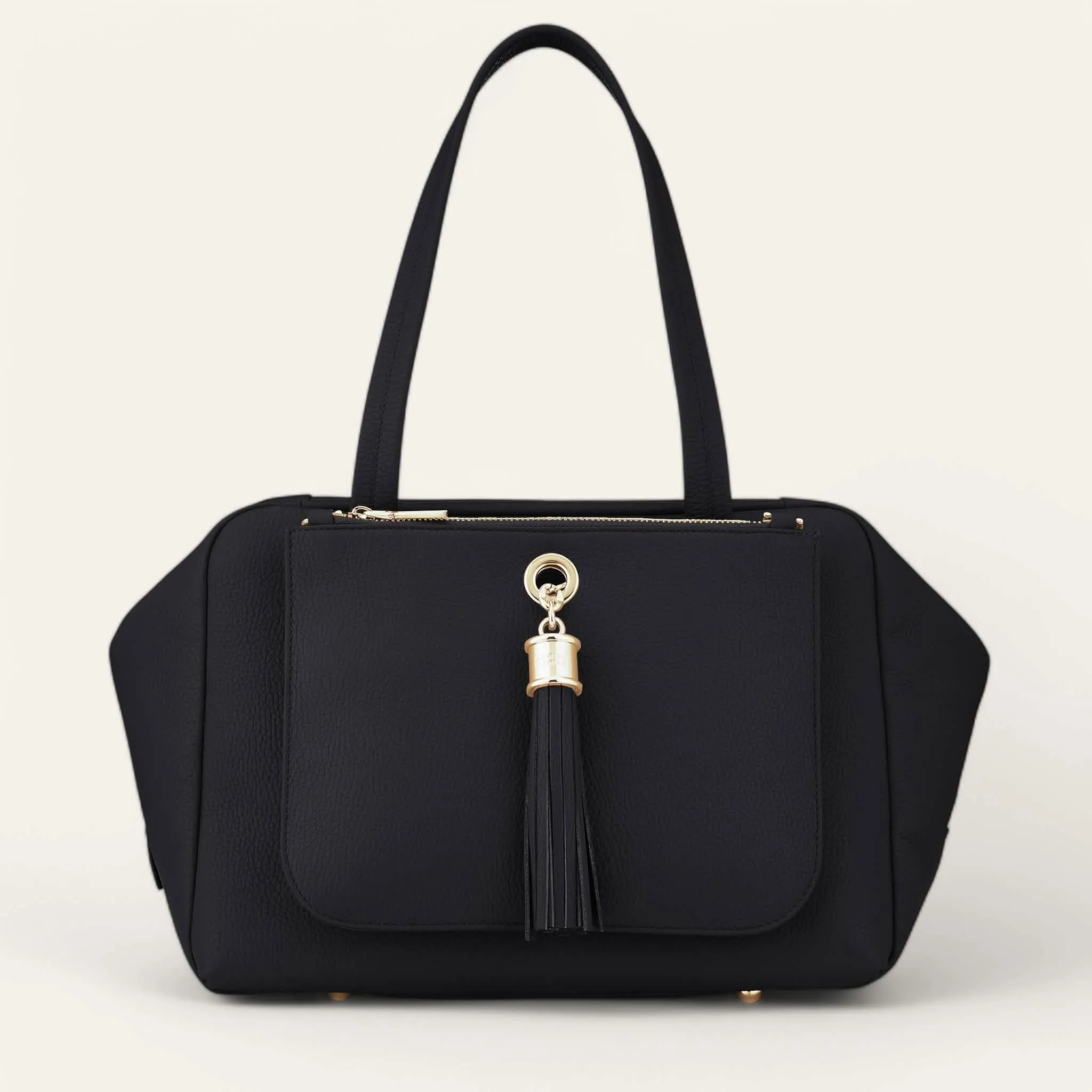 Jessica Shoulder Bag | Black with Gold hardware