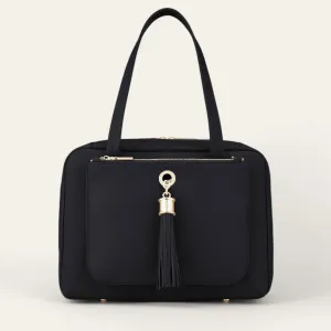 Jessica Shoulder Bag | Black with Gold hardware